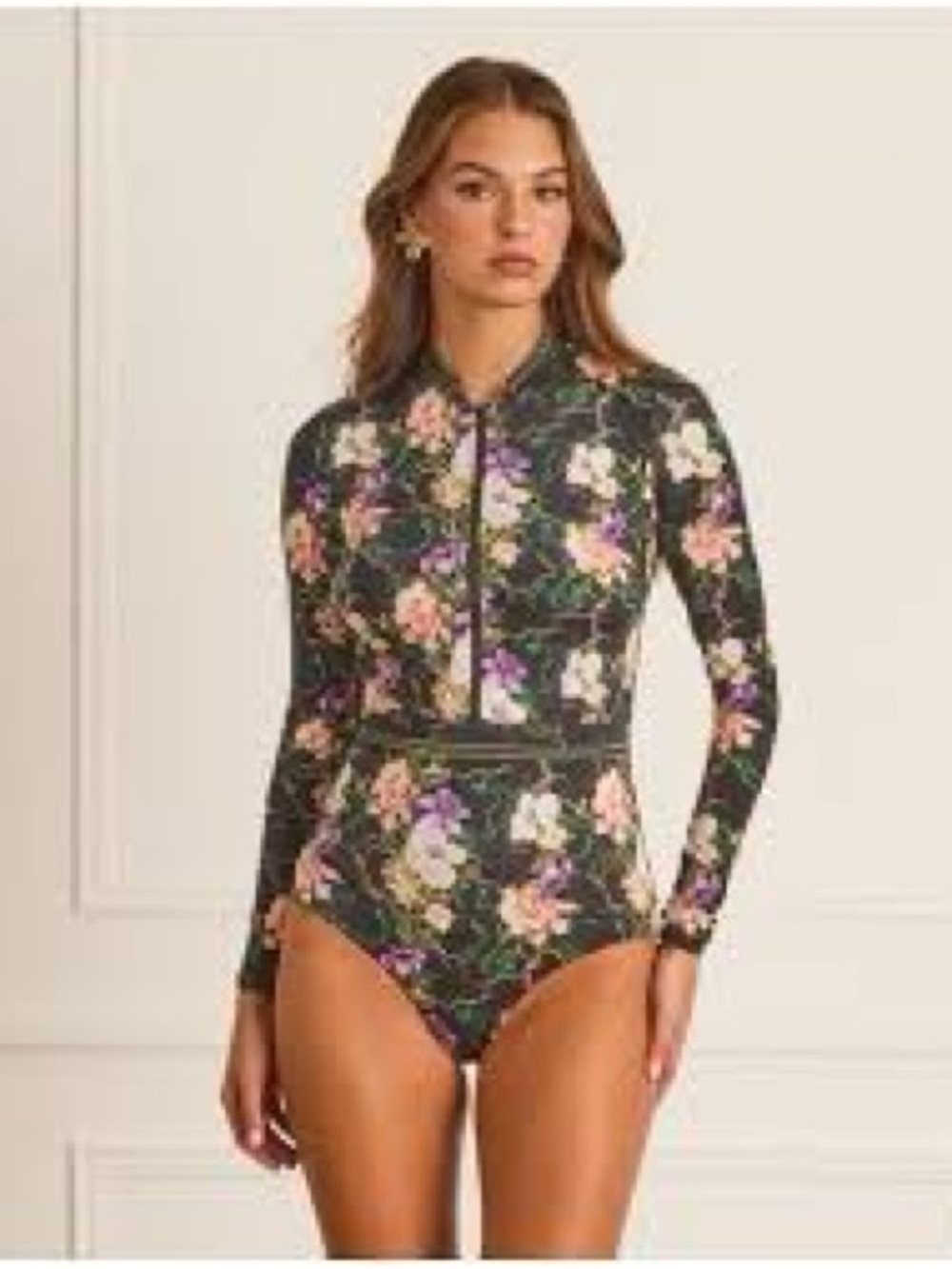 Aqua Blu Tempest Carmen One Piece Rashguard Swimsuit NWT